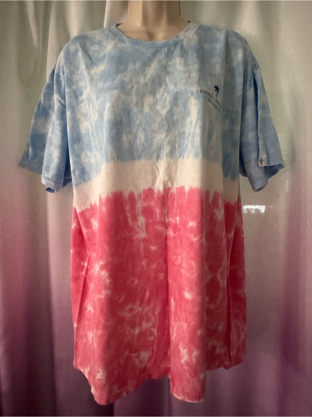 Simply Southern Blue, White & Pink Tie-Dye Short Sleeve Tee